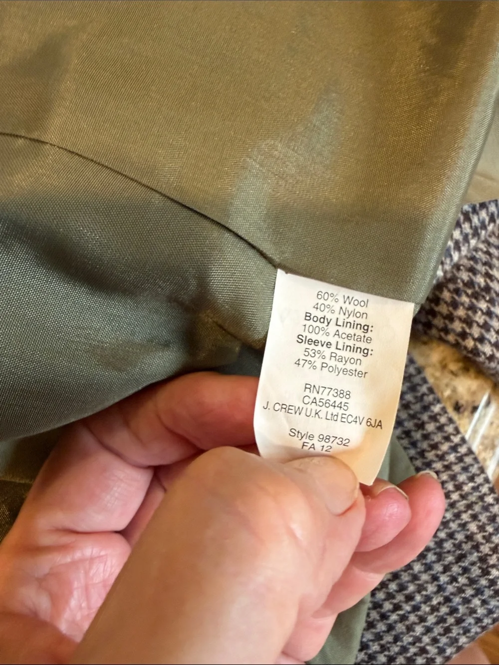 J. Crew brown and gray Houndstooth Blazer